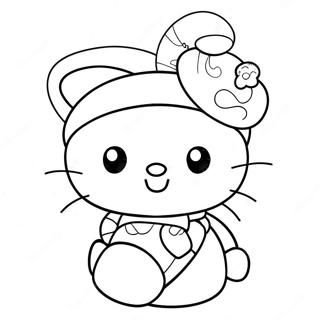 Hello Kitty In Santa Hat Coloring Page 12628-10510