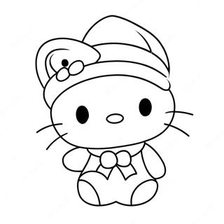 Hello Kitty In Santa Hat Coloring Page 12628-10511