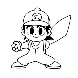 Ash Ketchum Pokemon Coloring Page 12637-10516