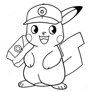 Ash With Pikachu Coloring Page 12638-10517