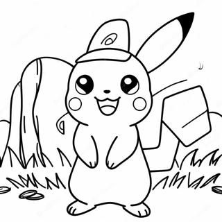 Ash With Pikachu Coloring Page 12638-10520