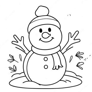 Cute January Snowman Coloring Page 12647-10522