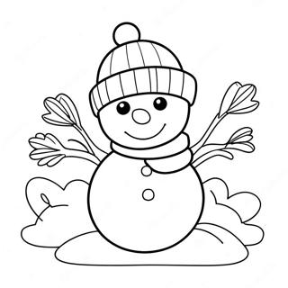 Cute January Snowman Coloring Page 12647-10524