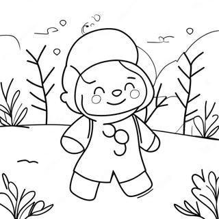 Adorable January Winter Scene Coloring Page 12648-10526