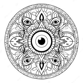 Colorful Evil Eye Mandala Coloring Page 12658-10536