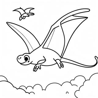 Flying Pterodactyl In The Sky Coloring Page 12678-10549