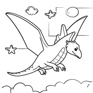 Flying Pterodactyl In The Sky Coloring Page 12678-10550