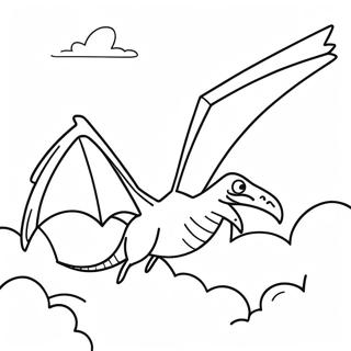 Flying Pterodactyl In The Sky Coloring Page 12678-10551