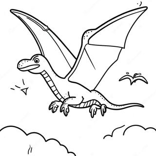 Flying Pterodactyl In The Sky Coloring Page 12678-10552