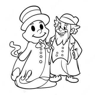 Scrooge And The Ghost Of Christmas Past Coloring Page 12708-10575