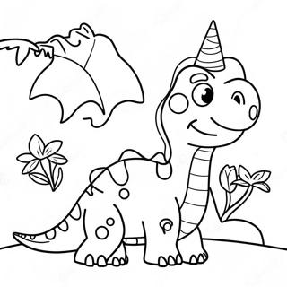 Happy Birthday Dinosaur Coloring Pages