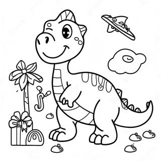 Happy Birthday Dinosaur Coloring Page 12727-10587