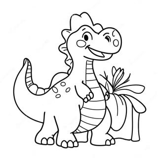 Happy Birthday Dinosaur Coloring Page 12727-10588