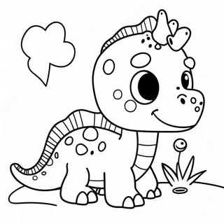 Cute Baby Dinosaur Birthday Coloring Page 12728-10590