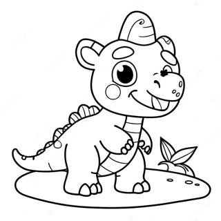 Cute Baby Dinosaur Birthday Coloring Page 12728-10591