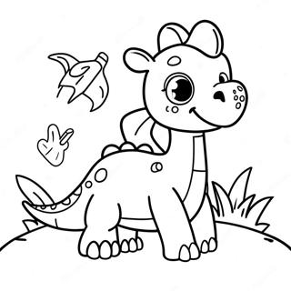 Cute Baby Dinosaur Birthday Coloring Page 12728-10592