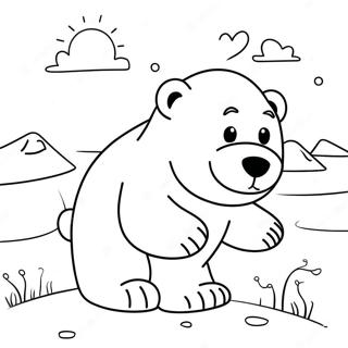 Cute Polar Bear Playing Coloring Page 1272-1018