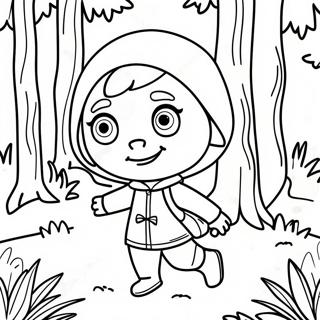 Adventurous Masha In The Forest Coloring Page 12758-10614