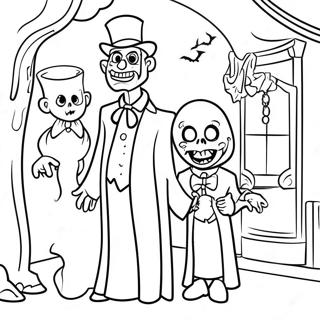 Ghostly Ghouls In The Haunted Mansion Coloring Page 12768-10623