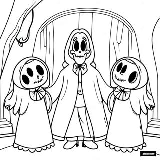 Ghostly Ghouls In The Haunted Mansion Coloring Page 12768-10624