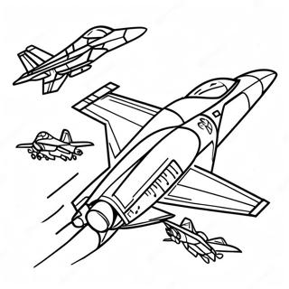 Fighter Jet In Flight Coloring Page 12778-10632