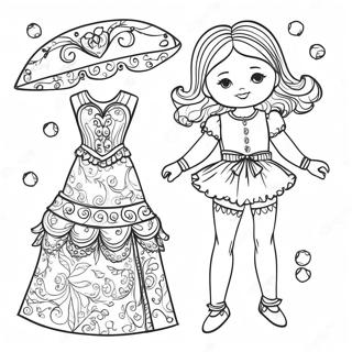 Fancy Paper Doll Coloring Page 12808-10653