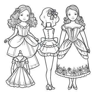 Fancy Paper Doll Coloring Page 12808-10654