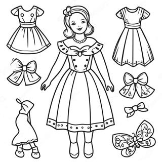 Fancy Paper Doll Coloring Page 12808-10655