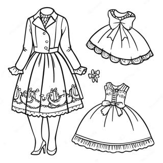 Fancy Paper Doll Coloring Page 12808-10656