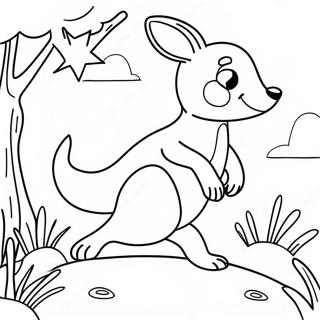 Jumping Kangaroo Coloring Page 12818-10661