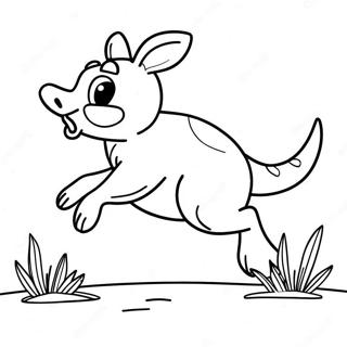 Jumping Kangaroo Coloring Page 12818-10663