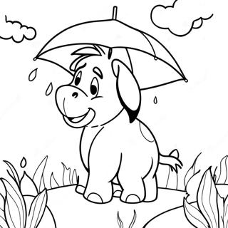 Eeyore Under A Rainy Sky Coloring Page 1282-1026