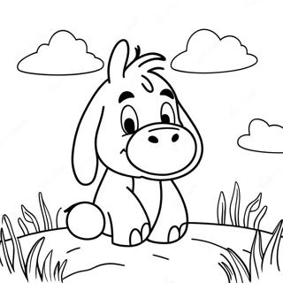 Eeyore Under A Rainy Sky Coloring Page 1282-1028