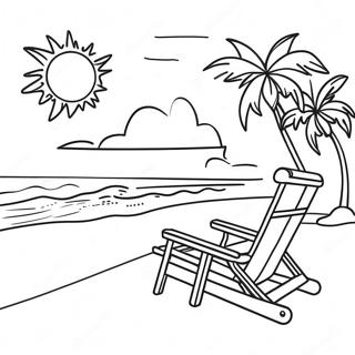 Sunny Florida Beach Scene Coloring Page 12858-10691