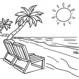 Sunny Florida Beach Scene Coloring Page 12858-10692