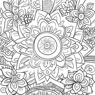 Colorful Papel Picado Banner Coloring Page 12868-10698