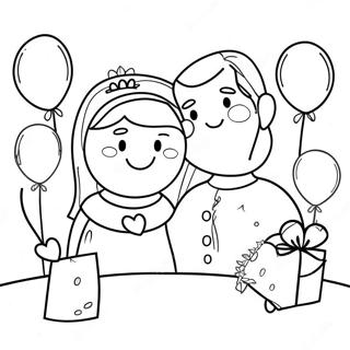 Romantic Anniversary Celebration Coloring Page 12878-10706