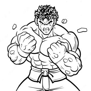 Baki Character In Action Coloring Page 12888-10713