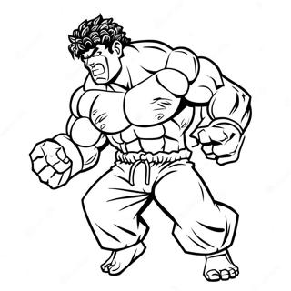 Baki Character In Action Coloring Page 12888-10716