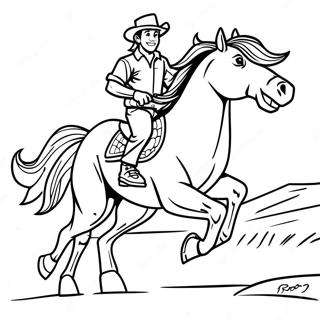 Wild Bronco Running Coloring Page 1292-1033