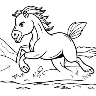 Wild Bronco Running Coloring Page 1292-1034