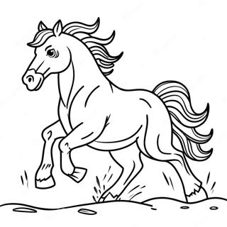 Wild Bronco Running Coloring Page 1292-1035