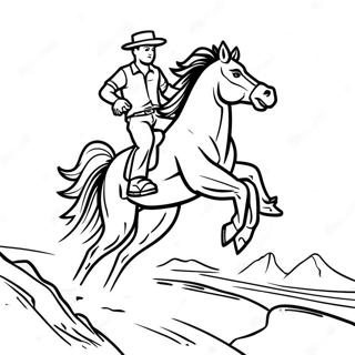 Wild Bronco Running Coloring Page 1292-1036