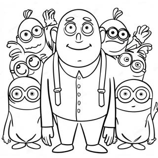 Gru With Minions Coloring Page 12948-10761