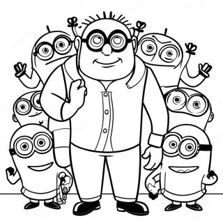 Gru With Minions Coloring Page 12948-10763