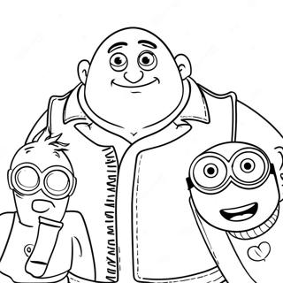 Gru With Minions Coloring Page 12948-10764