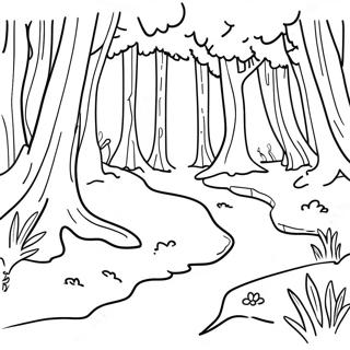 Mysterious Forest Scene Coloring Page 12958-10770