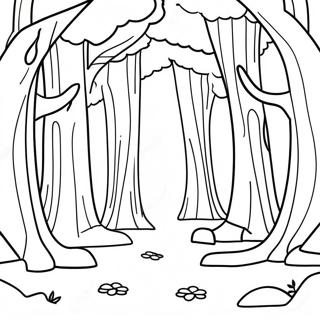 Mysterious Forest Scene Coloring Page 12958-10772