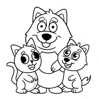 Bluey Mum With Family Coloring Page 12988-10796