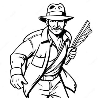 Indiana Jones With Whip Coloring Page 12998-10801